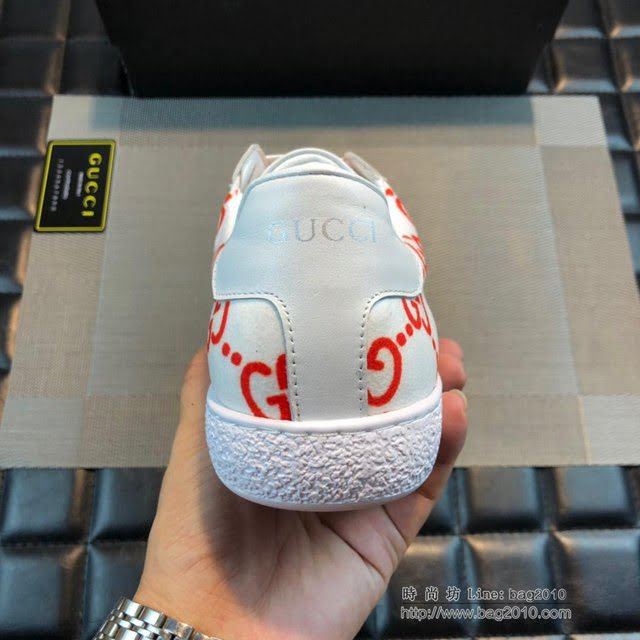GUCCI男鞋 GUCCI官網最新款 休閒時尚男鞋 爆款版型 古馳印花男鞋 Gucci低幫男鞋  hdnx1076